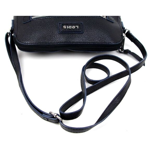 LODIS PEBBLED BLACK GENUINE LEATHER CROSSBODY SHOULDER BAG HANDBAG PURSE - Picture 7 of 12